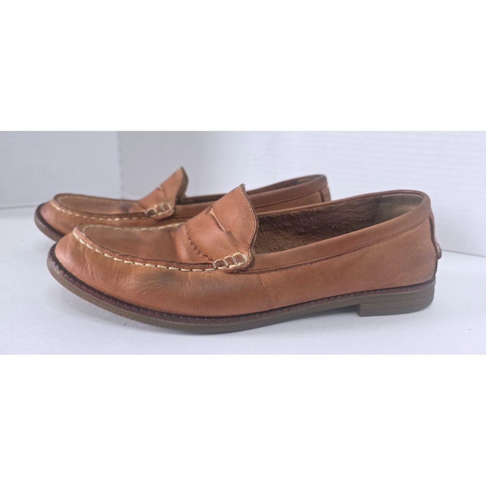 Sperry Seaport Penny Loafers Tan Leather Womens Shoes STS82848 Size 8.5